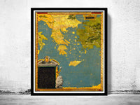 Old Map of Greece 1585 Vintage Map | Vintage Map Wall Art Print