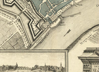 Old Map of Frankfurt Germany 1783 Vintage Map | Vintage Map Wall Art Print