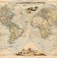Vintage World Map Antique Atlas 1900 folklore map of the world  | World Map Gift World Map Print | Vintage World Map | World Map Wall Art
