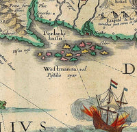 Old Map of Iceland 1662 Islandia Old Map  | Vintage Map Wall Art Print