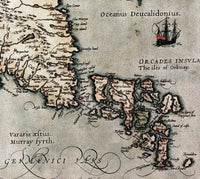 Old Map of Scotland 1602 Sea Monsters Vintage Map of Scotland | Vintage Map Wall Art Print