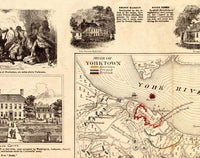 Old Map of Yorktown VA 1881  | Vintage Map Wall Art Print
