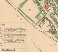 Old Map of Cremona 1880 Antique Vintage Italy  | Vintage Map Wall Art Print