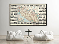 Old Map of Yugoslavia 1933 Vintage Map  | Vintage Map Wall Art Print