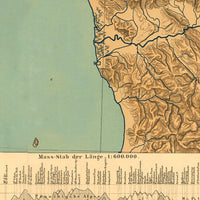 Old Map of The Alps Mountains 1885 Les Alpes France | Vintage Poster Wall Art Print | (Copy)