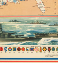 Defense Map of United States America 1942 Mobilization of our Military and Economic Resources | Wall Map Print