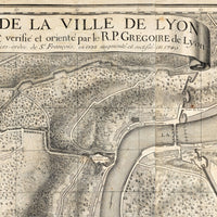 Old Map of Lyon Monumental France 1740 Vintage Map of Lyon | Vintage Poster Wall Art Print |