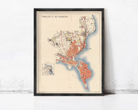 Old Map of Syracuse Sicily Italiy 1930 Siracusa Vintage Map | Vintage Map Wall Art Print