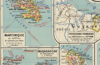 Old Map of French Colonies 1950 Antique Territoires et Possessions Print