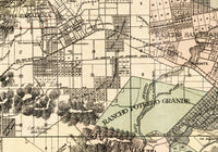 Old Map of Los Angeles 1898 Vintage Map | Vintage Map Wall Art Print