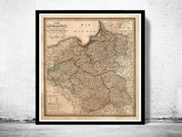 Old Map of Poland 1820 Vintage Map | Vintage Map Wall Art Print
