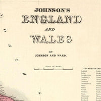 Old Map of England and Wales 1865 Vintage Map | Vintage Map Wall Art Print