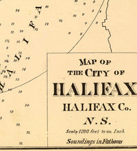 Old Map of Halifax Nova Scotia Canada 1878  | Vintage Map Wall Art Print