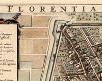Old Map of Florence 1685 Italy Vintage Map | Vintage Map Wall Art Print
