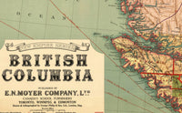 Old Map of British Columbia 1915 Canada Vintage Map | Vintage Map Wall Art Print