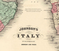Old Map of Italy 1863 italia Vintage Map | Vintage Map Wall Art Print