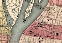 Old Map of Troy New York 1877 Vintage Map | Vintage Map Wall Art Print