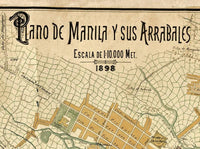 Old Map of Manila Philippines 1898 Vintage Map | Vintage Map Wall Art Print