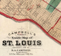 Old map of Saint Louis City 1882 Vintage Map | Vintage Map Wall Art Print