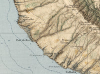 Old Map of Madeira Island  1850 Portugal  | Vintage Map Wall Art Print