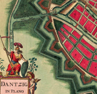 Old Map of Gdansk Danzig Poland 1687 Vintage Map | Vintage Map Wall Art Print