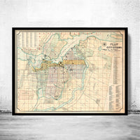 Old Map of Ottawa Canada 1895 Vintage Map | Vintage Map Wall Art Print