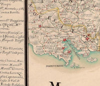 Old Map of Tuscany Toscana Italy 1780 Vintage Map | Vintage Map Wall Art Print