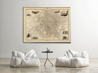 Old Map of Birmingham  United Kingdom 1851 Vintage Map | Vintage Map Wall Art Print