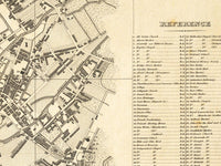 Old Map of Manchester City 1824 Vintage Map | Vintage Map Wall Art Print
