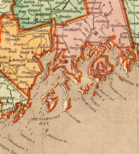 Old Map of New England 1847 Vintage Map of New England Vintage Map | Vintage Map Wall Art Print