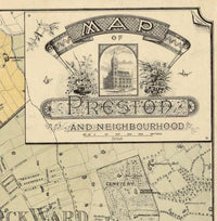 Old Preston Map 1890 United Kingdom Vintage Map | Vintage Map Wall Art Print