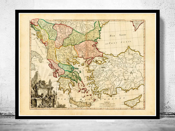 Old Map of Turkey 1760 Vintage map  | Vintage Map Wall Art Print