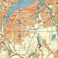 Old Map of Kiel Germany 1949 Vintage Map | Vintage Map Wall Art Print