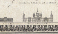 Old Map of Madrid  Spain Espana 1844 Vintage Map | Vintage Map Wall Art Print