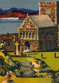 Vintage Poster of Scotland, Iona Travel Poster Tourism 1928  | Vintage Map Wall Art Print | Large Poster Print | Home Decor Wall Art