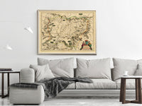 Old Map of Transylvania Romania 1634 Vintage Map  | Vintage Map Wall Art Print
