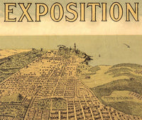 Old Map of San Francisco Panoramic View 1912 Vintage Map | Vintage Map Wall Art Print