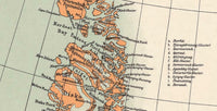 Old Map of Greenland Groenland 1929 Vintage Map | Vintage Map Wall Art Print