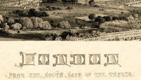 Old View of London England United Kingdom 1861 Vintage Map | Vintage Map Wall Art Print