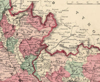 Old Map of Italy 1863 italia Vintage Map | Vintage Map Wall Art Print