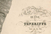 Old Map of Tenerife Canary Islands 1831 Vintage Map | Vintage Map Wall Art Print