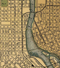 Old map of Minneapolis 1901 Vintage Map | Vintage Map Wall Art Print