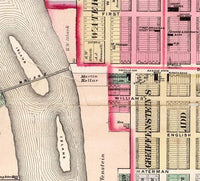 Old map of Wichita City Kansas 1882 Vintage Map | Vintage Map Wall Art Print