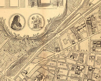 Old Map of Paris France 1710 Vintage Map | Vintage Map Wall Art Print