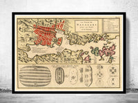 Old Map of Nagasaki 1750 Japan Vintage Map  | Vintage Map Wall Art Print