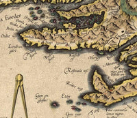 Old Map of Iceland Islandia 1606 Vintage Map | Vintage Map Wall Art Print