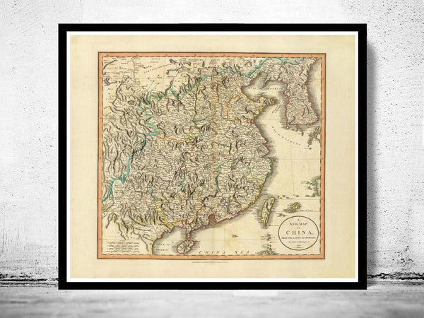Old Map of China 1801 Vintage China Map Antique Map China | Vintage Map Wall Art Print