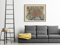 Old Map of Amsterdam The Netherlands 1649 Vintage Map | Vintage Map Wall Art Print