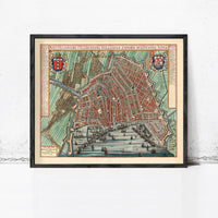 Old Map of Amsterdam The Netherlands 1649 Vintage Map | Vintage Map Wall Art Print