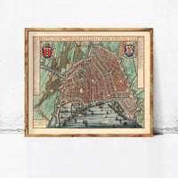 Old Map of Amsterdam The Netherlands 1649 Vintage Map | Vintage Map Wall Art Print